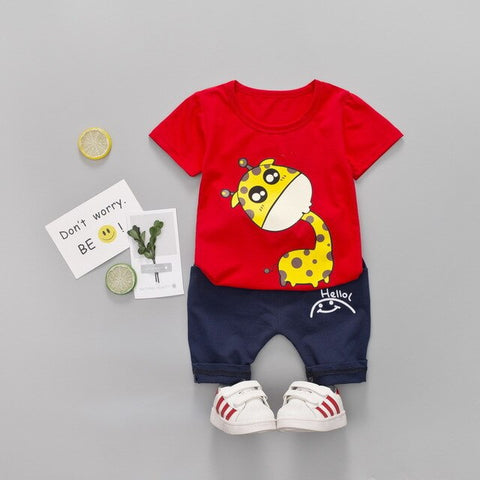 2019 Children Clothing Summer Baby Boys Clothes Set T-Shirt+Shorts 2 Pcs Suits Toddler Boys Clothes Kids Cotton Comfortable Sets