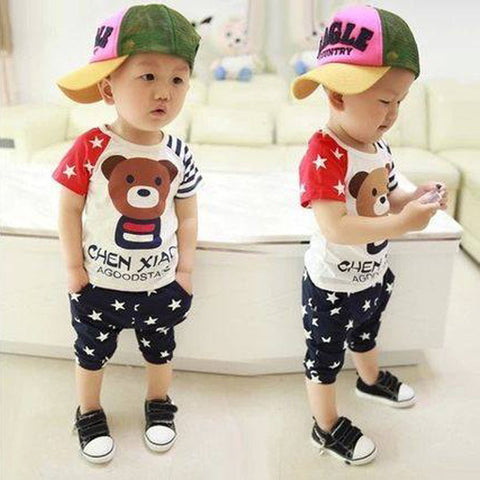 2019 Children Clothing Summer Baby Boys Clothes Set T-Shirt+Shorts 2 Pcs Suits Toddler Boys Clothes Kids Cotton Comfortable Sets