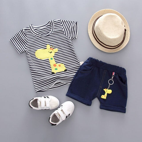 2019 Children Clothing Summer Baby Boys Clothes Set T-Shirt+Shorts 2 Pcs Suits Toddler Boys Clothes Kids Cotton Comfortable Sets