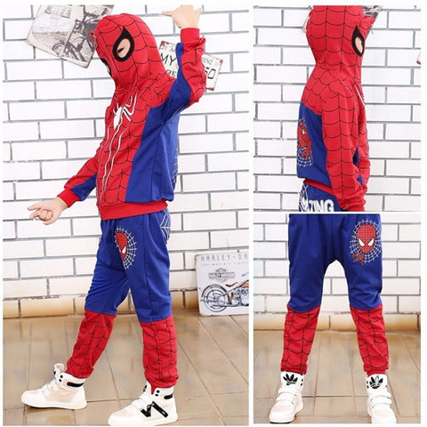 3-8Y Spiderman Baby Boys Clothing Sets Cotton Sport Suit Children Fashion Cool Spider Man Cosplay Costume Kids Tracksuit Clothes