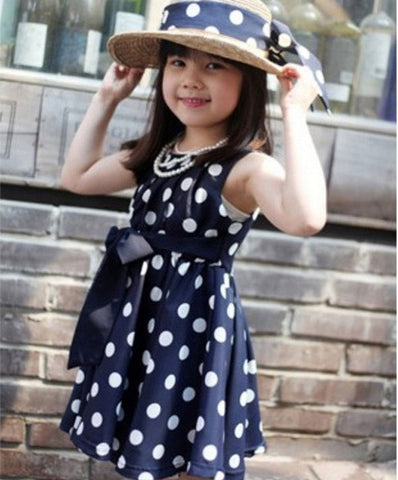 Summer New Fashion 1PC Kids Children Clothing Polka Dot Girl Chiffon Sundress Dress Wholesale Free Ship Z5