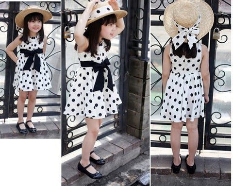 Summer New Fashion 1PC Kids Children Clothing Polka Dot Girl Chiffon Sundress Dress Wholesale Free Ship Z5