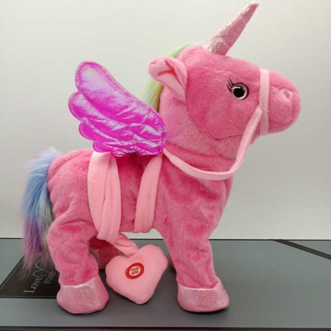 Funny Toys  Electric Walking Unicorn Plush Toy Stuffed Animal Toy Electronic Music Unicorn Toy for Children Christmas Gifts