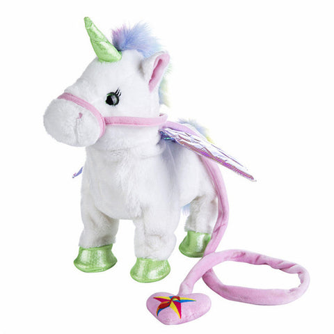 Funny Toys  Electric Walking Unicorn Plush Toy Stuffed Animal Toy Electronic Music Unicorn Toy for Children Christmas Gifts