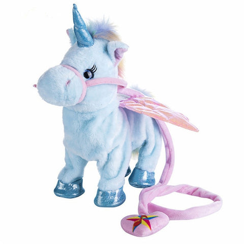 Funny Toys  Electric Walking Unicorn Plush Toy Stuffed Animal Toy Electronic Music Unicorn Toy for Children Christmas Gifts