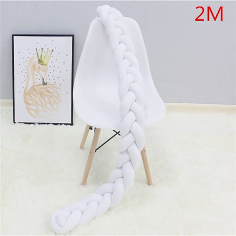 1M/2M/3M Baby Bumper Bed Braid Knot Pillow Cushion Bumper for Infant Bebe Crib Protector Cot Bumper Room Decor