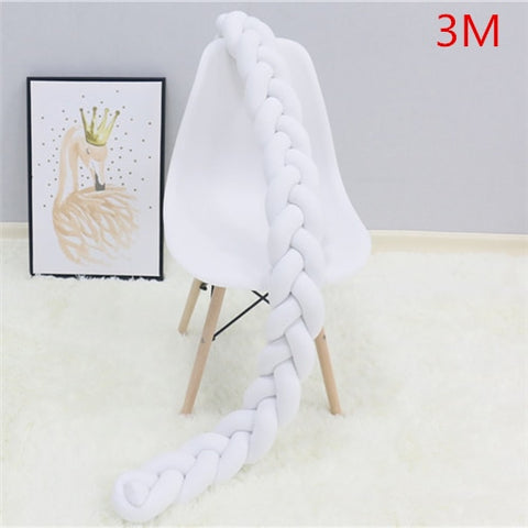 1M/2M/3M Baby Bumper Bed Braid Knot Pillow Cushion Bumper for Infant Bebe Crib Protector Cot Bumper Room Decor